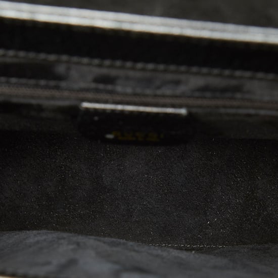 Vintage Gucci Bamboo Leather Handbag Black - Image 5