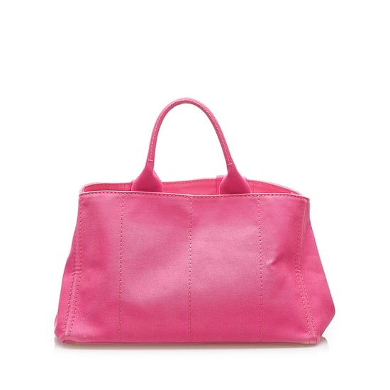 Vintage Prada Canapa Logo Handbag Pink - Image 3