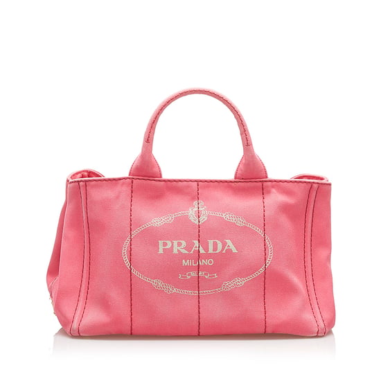 Vintage Prada Canapa Logo Canvas Satchel Pink - Image 1