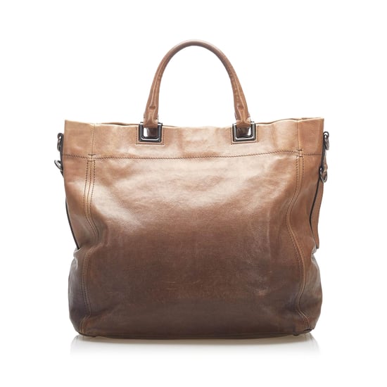 Vintage Prada Vitello Shine Satchel Brown - Image 3