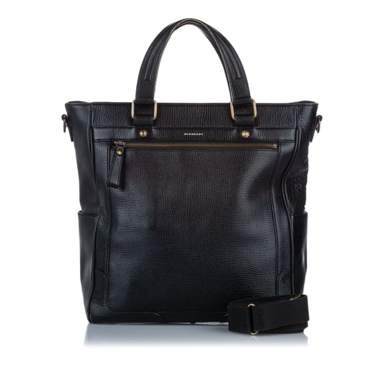 Vintage Burberry Leather Tote Bag Brown - Image 1