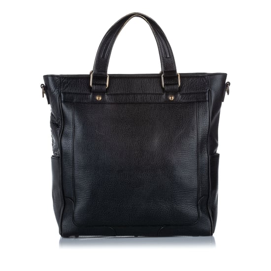 Vintage Burberry Leather Tote Bag Brown - Image 3