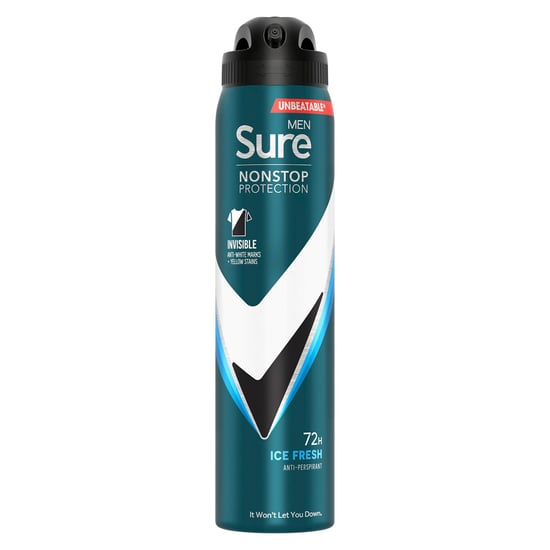 Sure Men Antiperspirant 72H Nonstop Protection Invisible Ice Advance Deo 250ml, 6 Pack