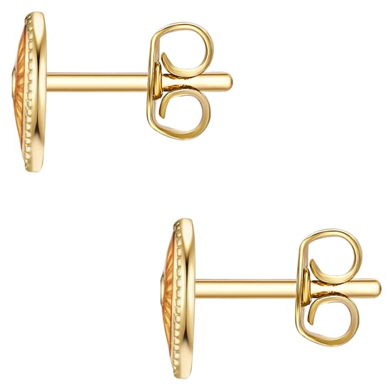 Stud earring sterling silver yellow gold zirconia  white Glanzstücke München - Image 3