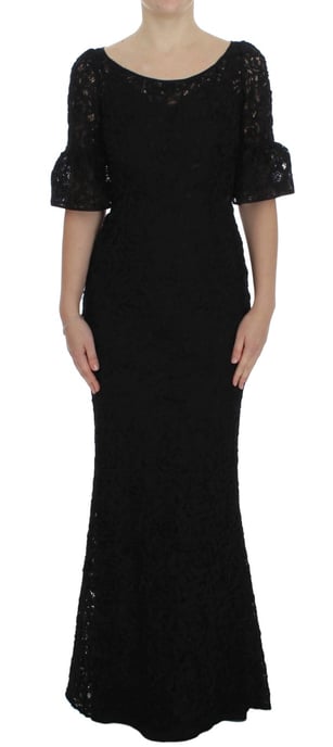 Dolce & Gabbana Women's Black Floral Lace Long Bodycon Maxi Dress - Image 1