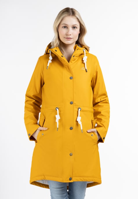 ICEBOUND Wattierter Regenmantel Damen Senf - Image 3