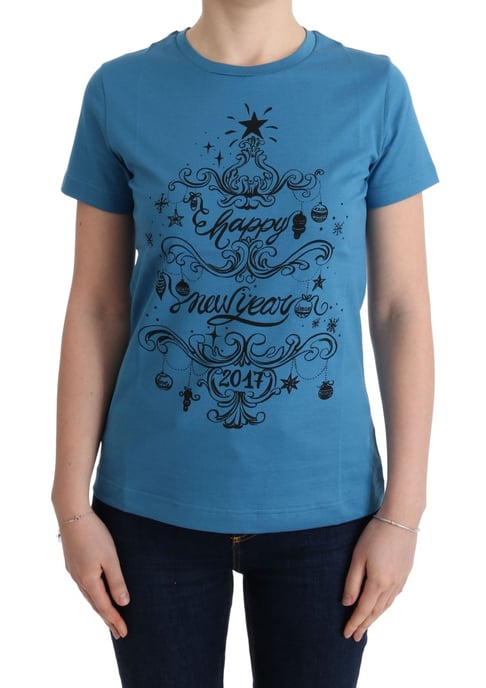 Dolce & Gabbana Damen Blau Baumwolle 2017 Motiv T-Shirt - Image 1