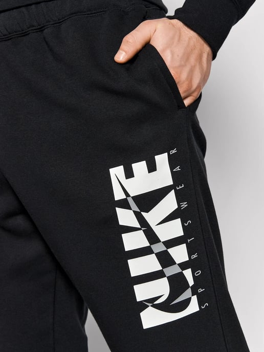 Nike Herren Fleece-Kapuzenpullover-Trainingsanzug in Schwarz - Image 6