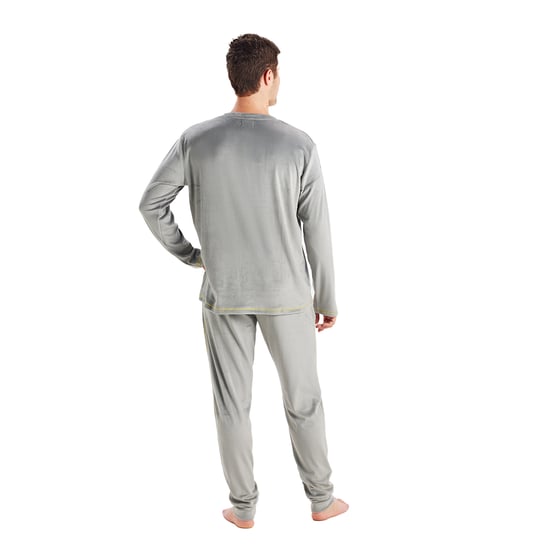 Men's long-sleeved round-neck velvet pajamas MU3