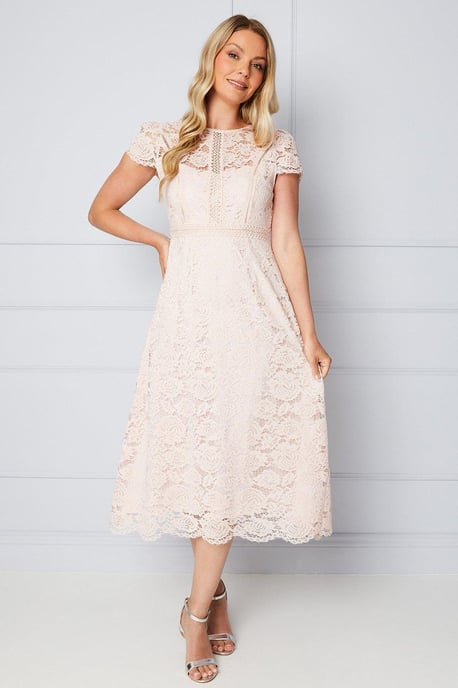 Lace Fit And Flare Midi Dress - Image 1