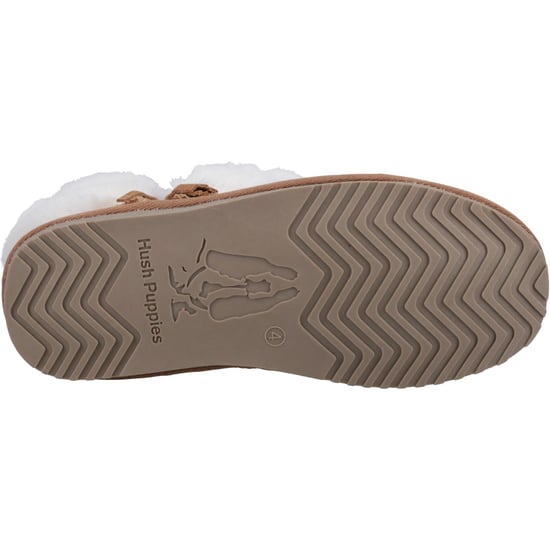 Hush Puppies Ayana Wildleder und Kunstfell Damen Tan Hausschuhe - Image 3
