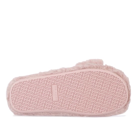 Damen Ted Baker Lopply Kunstfell Crossover Hausschuhe in Dämmerungsrosa - Image 4