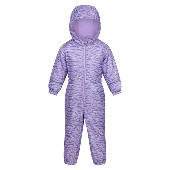 Regatta Childrens/Kids Splat II Zebra Print Wasserdichter Pfützenanzug (Pansy) - Image 1
