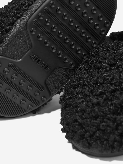 Moon Boot Kinder Kunstfell Hausschuhe in Schwarz - Image 3