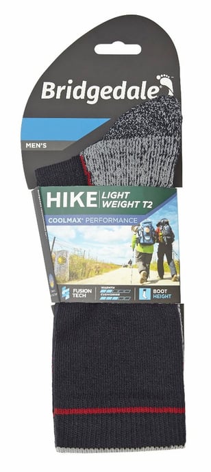 Bridgedale - Herren Wandern Leichtgewicht Boot Socken - Navy / Rot - Image 2