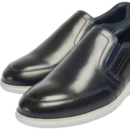 Pod Holden Leder/Textil Herren Navy Turnschuhe - Image 6