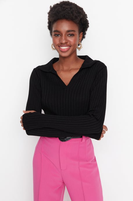 Trendyol Damen Unifarben Pullover - Image 4