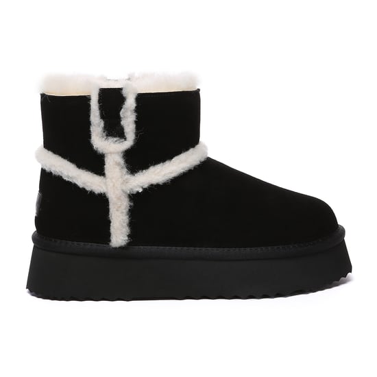 EVER AU Damen Leder Chic Plateau Kurzstiefel - Barren - Image 1