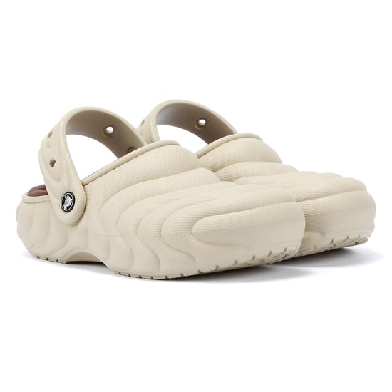 Crocs Classic Gefüttert Overpuff Damen Beige Clogs - Image 1