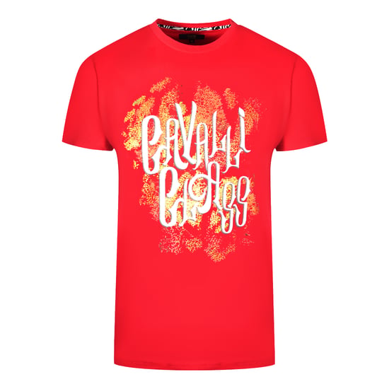 Cavalli Class Bold Logo Rotes T-Shirt - Image 1
