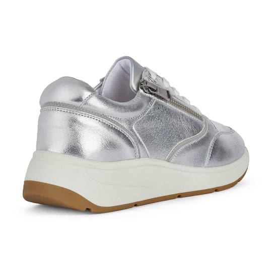 Geox D Cristael E Kunstleder Damen Silber Turnschuhe - Image 2