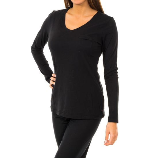 Long-sleeved V-neck t-shirt 1487903577 woman