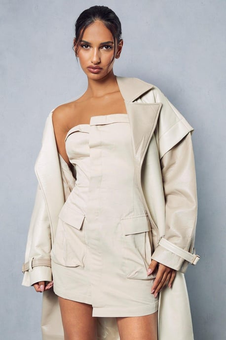 Utility Pocket Detail Wrap Mini Dress