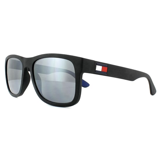 Tommy Hilfiger Rectangle Mens Black Grey Mirror Sonnenbrillen - Image 2