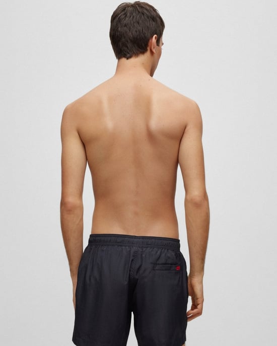 HUGO Dominica Mens Quick-Drying Swim Shorts In Recycled Material With Logo - Image 2