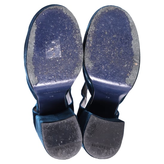 Jil Sander Chunky Sandalenabsätze aus blauem Samt - Image 5