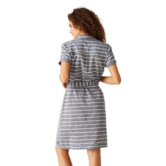 Regatta Womens/Ladies Rema Striped Shirt Dress (Navy/White)