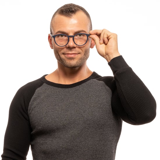 Police Round Mens Blue Glasses