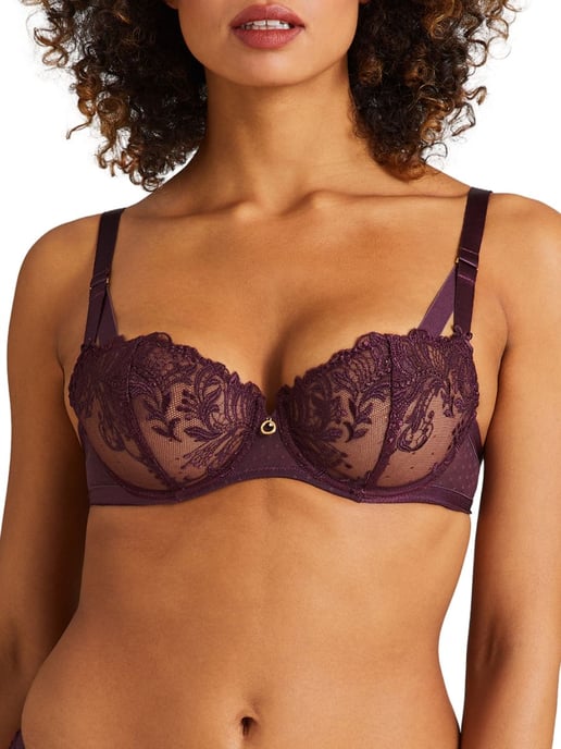 Femme Passion Half Cup Bra Wineberry