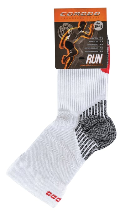 COMODO - Unisex Chaussettes de Contention pour Running Compression pour Sport - Blanc - Image 2