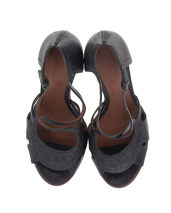 Bottega Veneta Peeptoe Riemchensandalen aus schwarzem Leder - Image 5