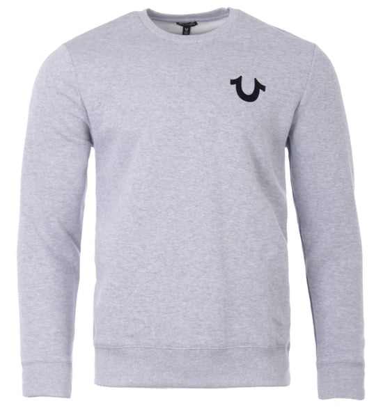 True Religion Flock Logo Crew Neck Sweatshirt - Heather Grey