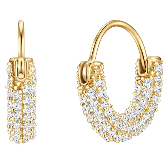 Hoop earring sterling silver yellow gold zirconia white Glanzstücke München - Image 1