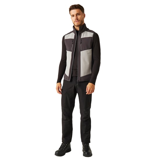Regatta Mens E-Volve Colour Block Softshell Body Warmer (Mineral Grey/Ash)