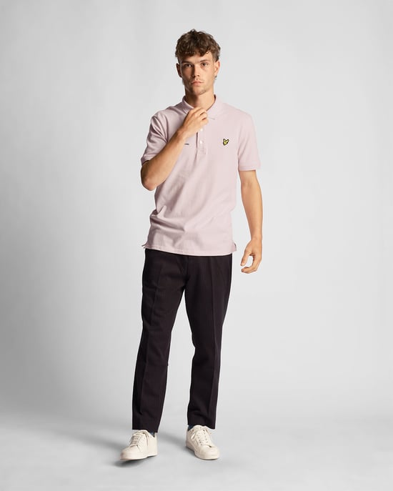 Lyle & Scott men's polo shirt with Co-Ordinates print in pink