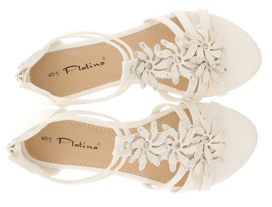 Platino Womens Gladiator Strappy Sandals Floella Zip white
