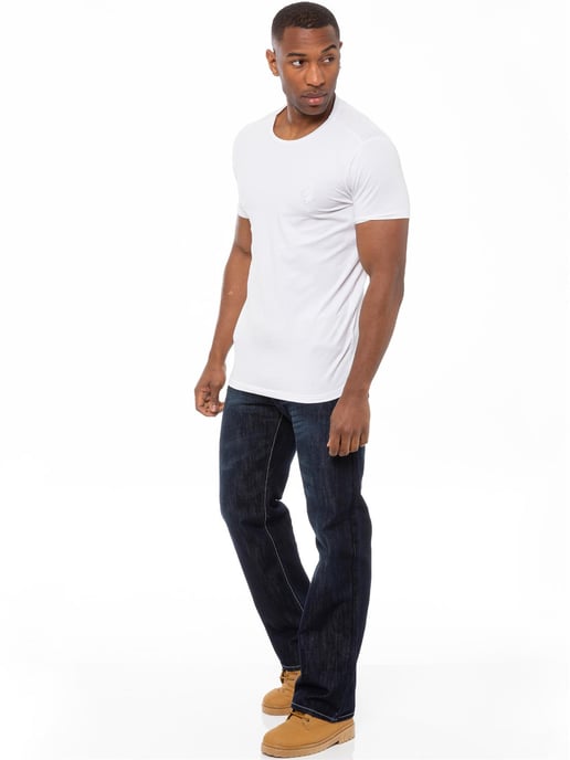 Enzo | Herren Denim Jeans mit Gürtel - Dunkelblau - Image 5