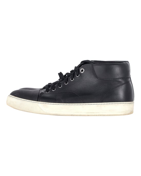 Lanvin Mid-Top Sneakers aus schwarzem Leder - Image 4