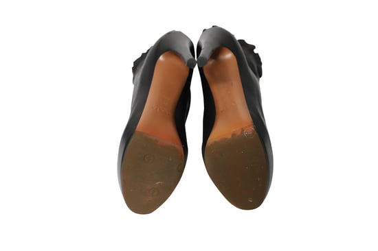 Alaia Rüschenschnürstiefeletten aus schwarzem Leder - Image 5