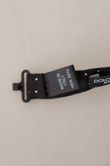 Dolce & Gabbana Graue 100% Seide Verstellbare Hals Papillon Männer Krawatte - Image 4