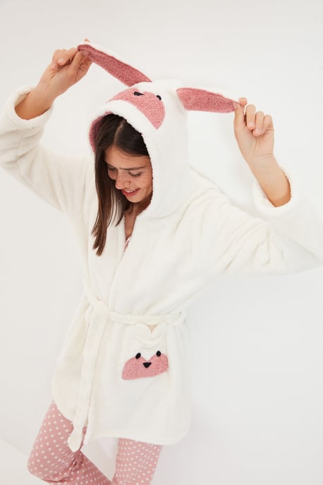 Trendyol Damen V-Ausschnitt Kurze Morgenmäntel - Image 1