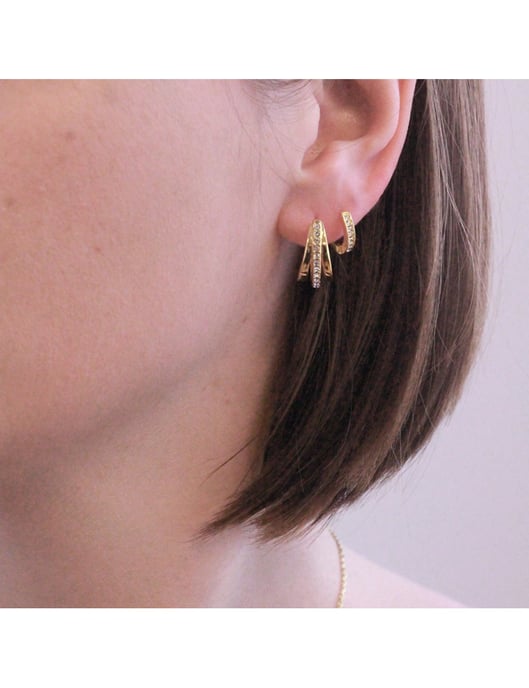 Aurielle Reif-Ohrringe - Gold und Kristall - Image 6
