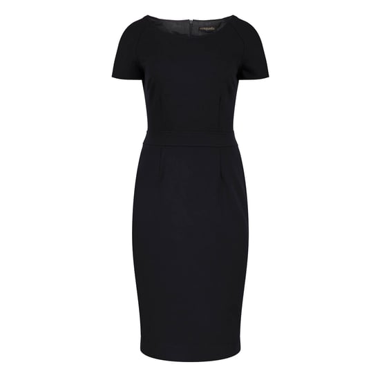 Fitted Black Cap Sleeve Dress Punto