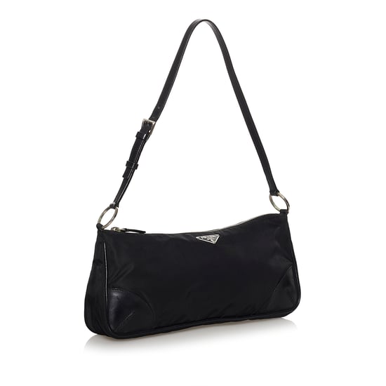 Vintage Prada Tessuto Shoulder Bag Black