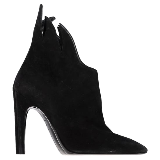 Bottega Veneta – Ankle Boots mit Flame-Absatz aus schwarzem Wildleder - Image 1