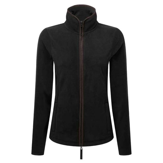 Premier Womens/Ladies Artisan Fleece-Jacke mit Kontrastbesatz (Schwarz/Braun) - Image 1